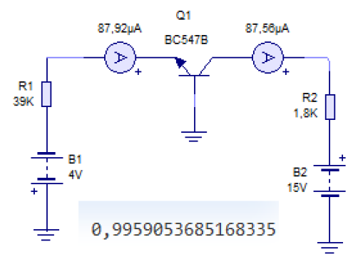 Ganancia de corriente estática del transistor