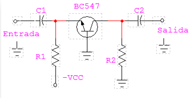 configuración de circuito en base común.