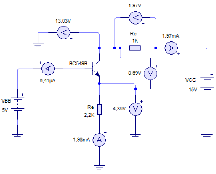 circuito de polarización de emisor con resistencia de emisor