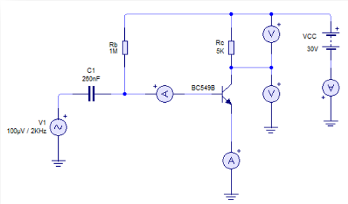 circuito amplificador sin condensador de desacoplo