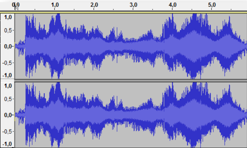 Forma de onda habitual de audio