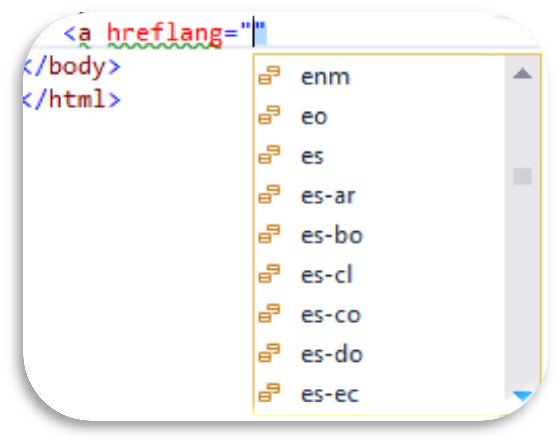 atributo hreflang hace referencia al lenguaje del enlace