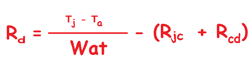 fórmula para calcular la resistencia térmica del disipador