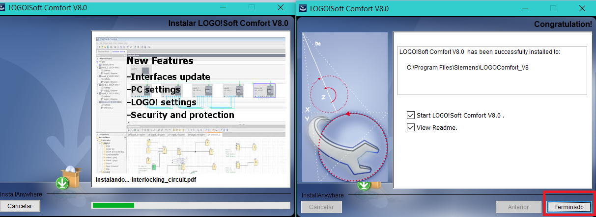 Proceso de instalación del programa LogoSoftV8