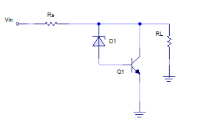 regulador zener con transistor controlador de tensión de salida