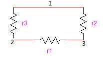 circuito en triángulo