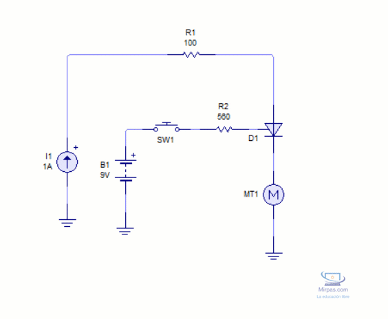 circuito básico de tiristor con motor