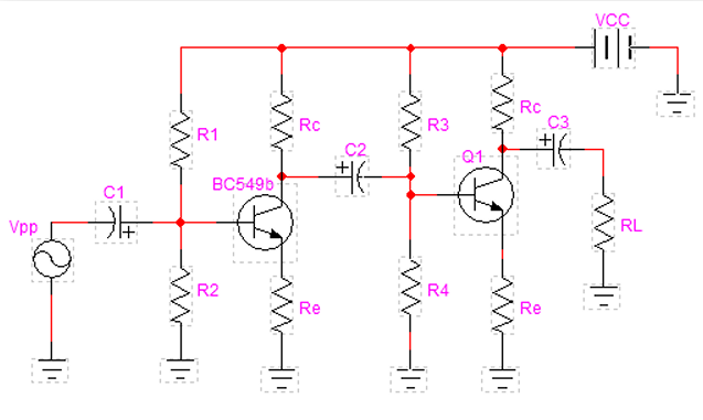 Amplificador de dos etapas