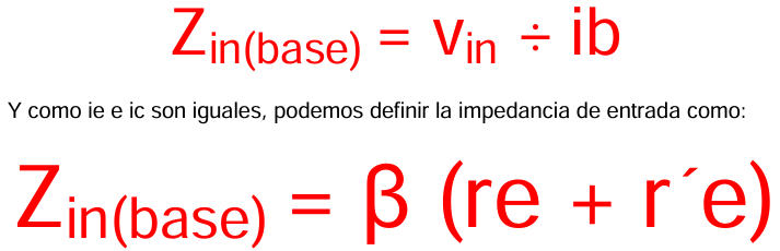 Fórmulas para la impedancia