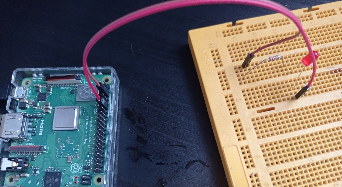 circuito para conectar LED a la Raspberry PI real