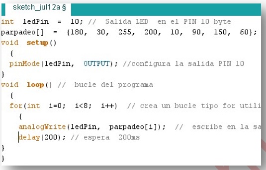 bucle for usando array