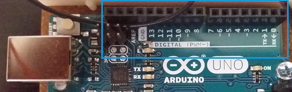 Pines digitales en placa Arduino UNO