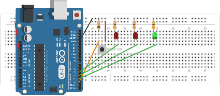 Montaje del primer multivibrador monoestable con arduino