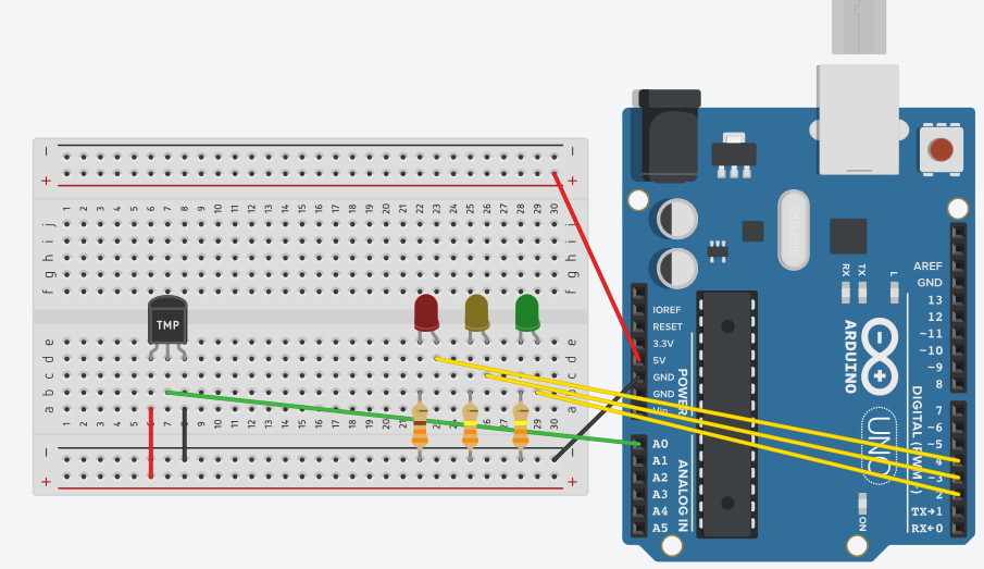 circuito sensor conectado
