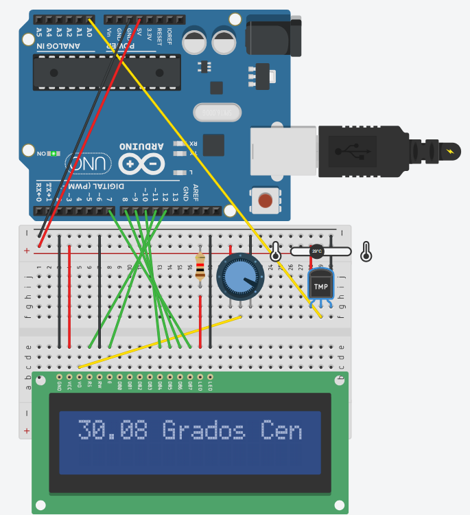 Montaje del circuito con control de temperatura
