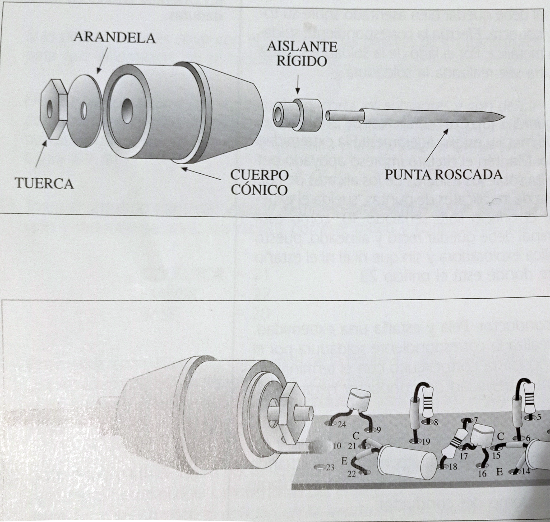 Insertar punta en el condensador de salida