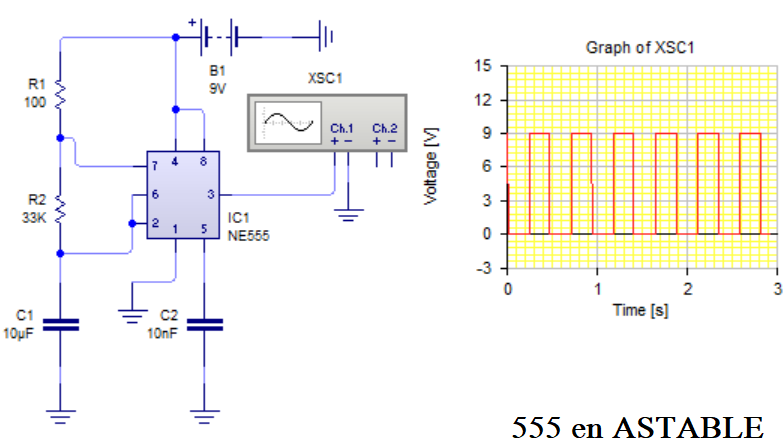 temporizador en modo astable