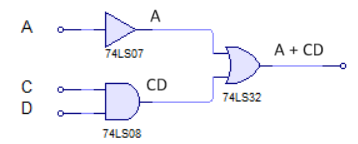 Circuito completo de la ecuación A + CD