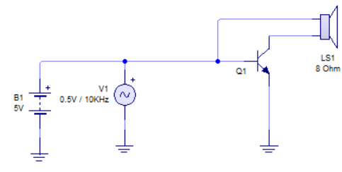 fuente de sonido se conecta directamente al transistor
