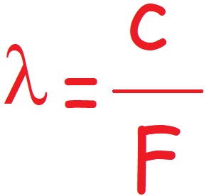 Fórmula para calcular la longitud de onda de una señal.