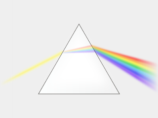 La luz es descompuestas por sus colores básicos mediante un prisma