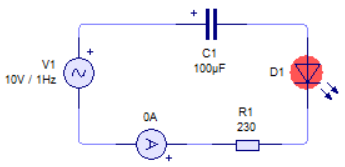 condensadores en serie en un circuito con fuente alterna
