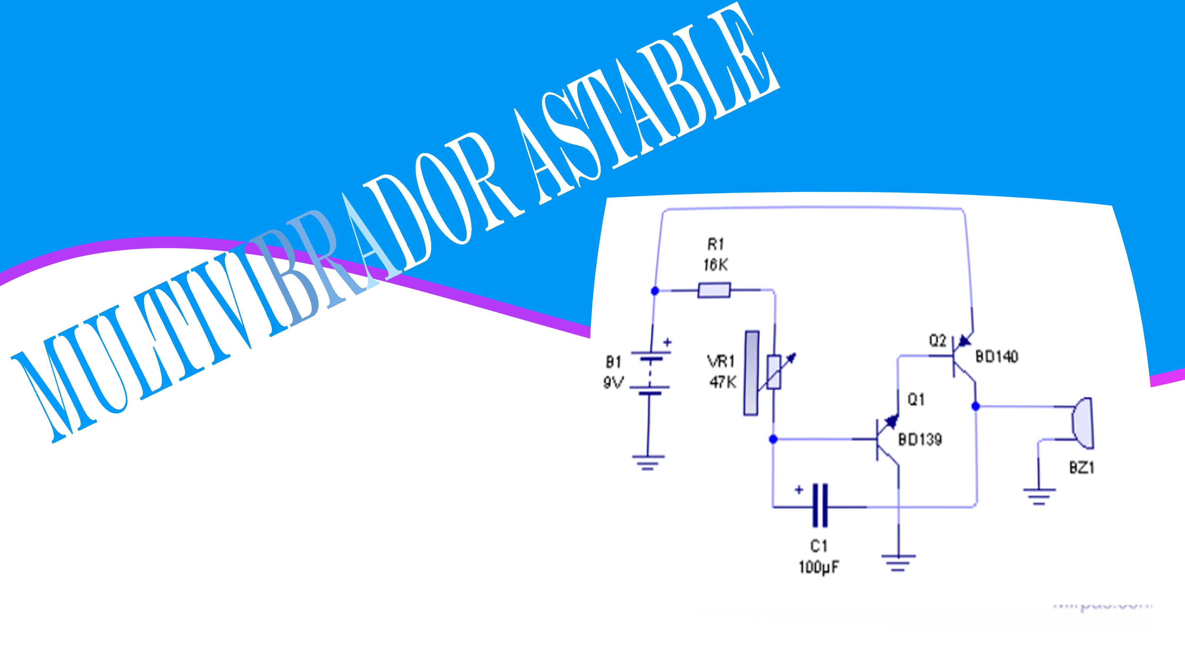 Circuito multivibrador astable con transistores bipolares
