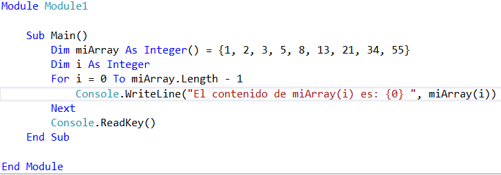 Aplicación de consola en VB.NET