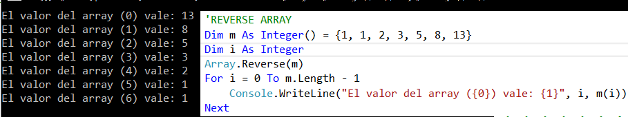 Invierte el array