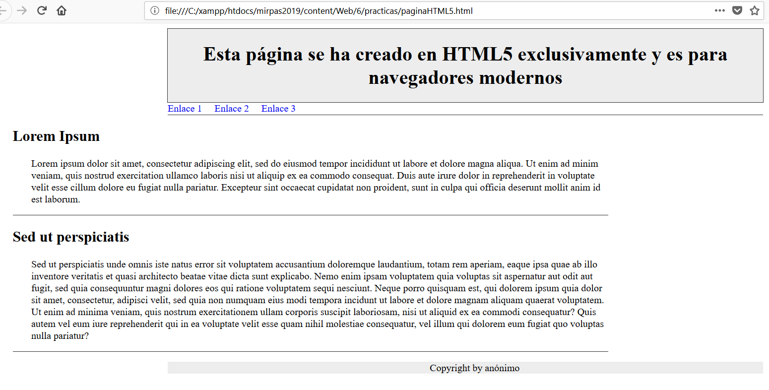 página en HTML5