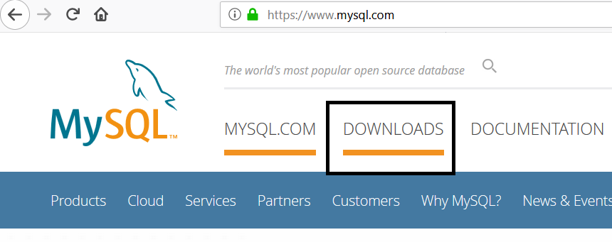 acceder a download de mysql