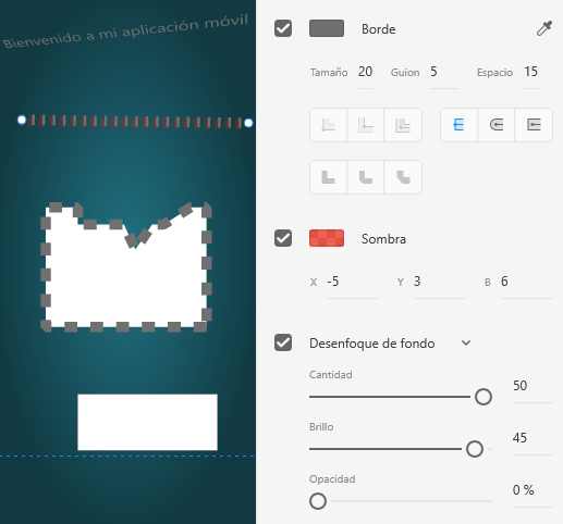 La herramienta línea permite dibujar una línea en el artboard