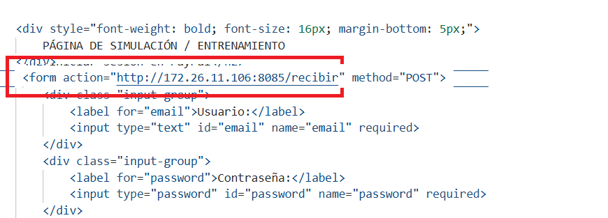 Modificamos el atributo action del formulario