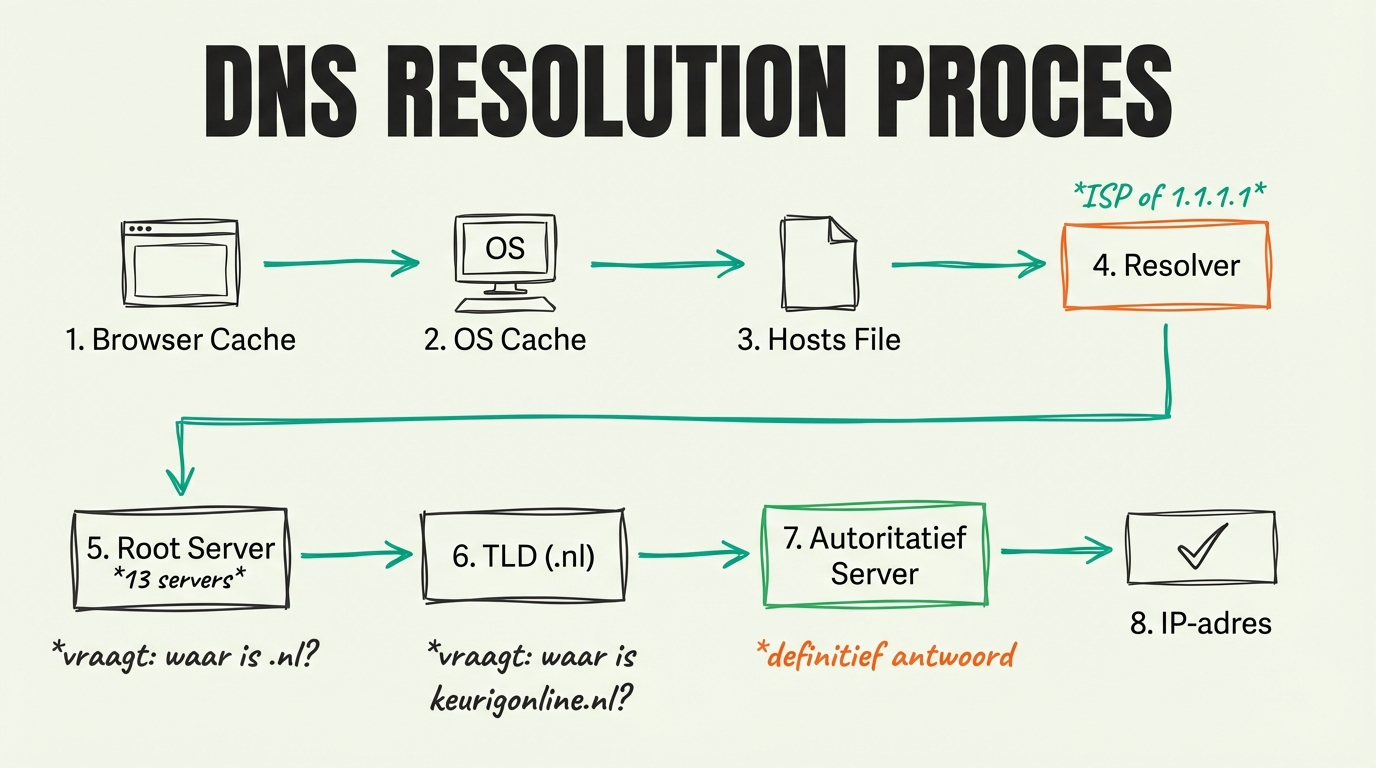 Proceso de resolución de DNS