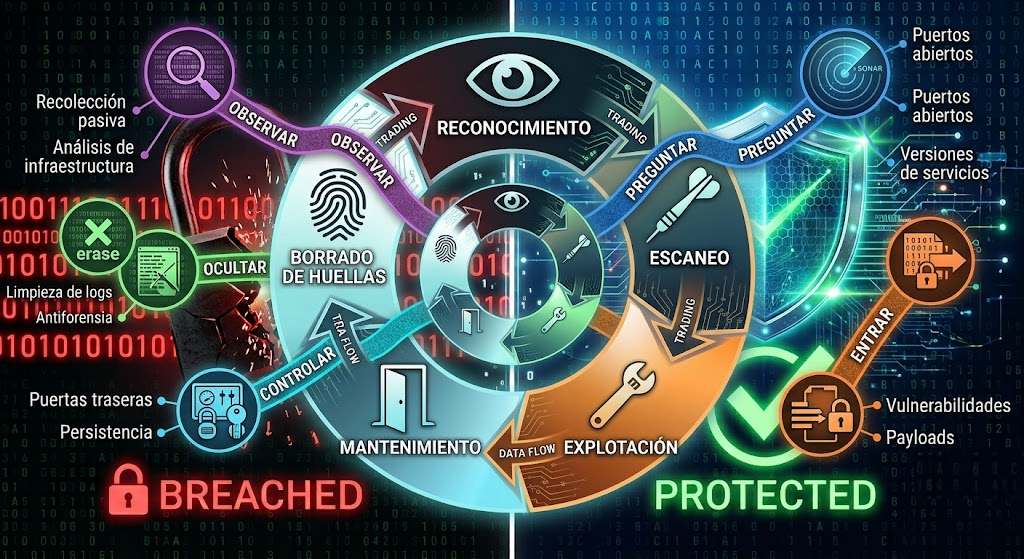 Ciclo de vida de un ataque informático. Verbos