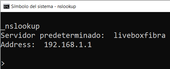 entrar a nslookup en Windows