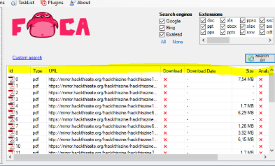 Buscar documentos con FOCA