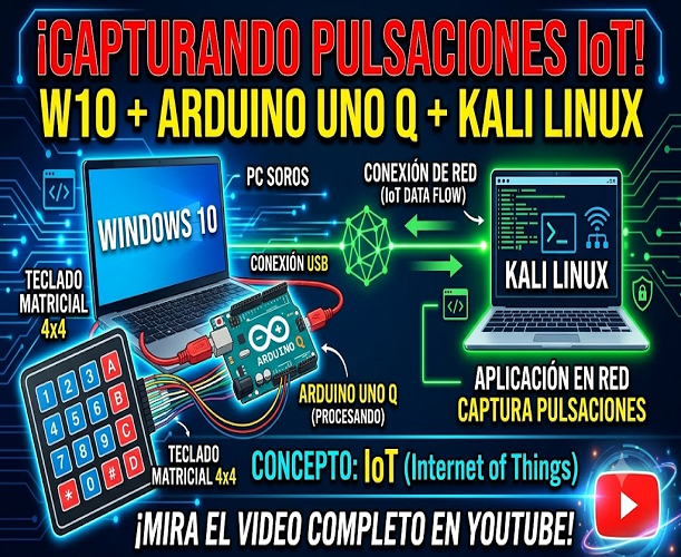 Arduino Q y teclado matricial conectado en red.